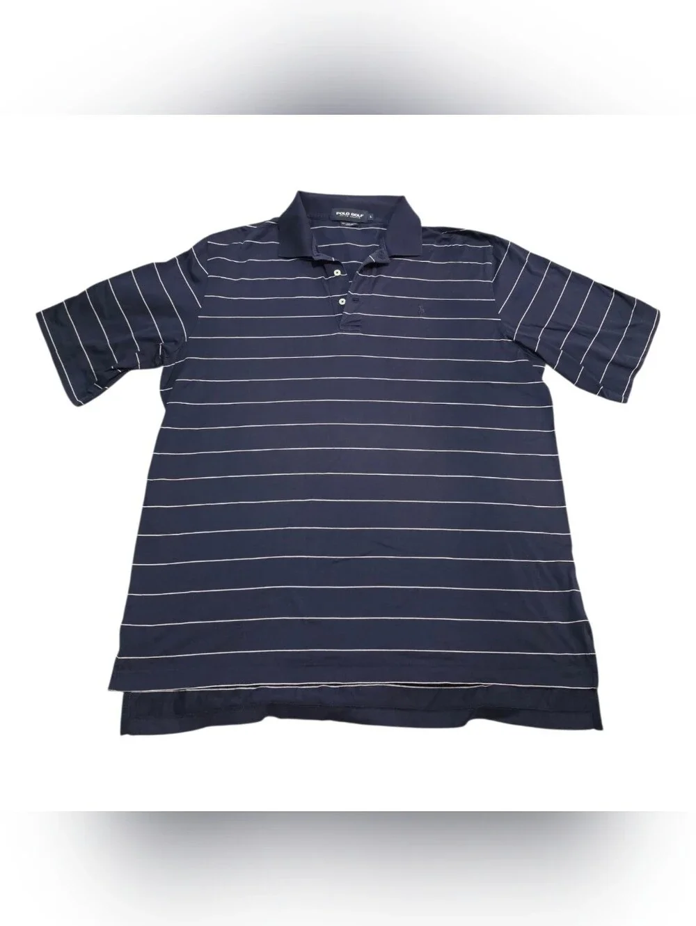 Vintage Ralph Lauren Golf Polo Shirt Mens L Navy Pima Cotton Preppy Old Money